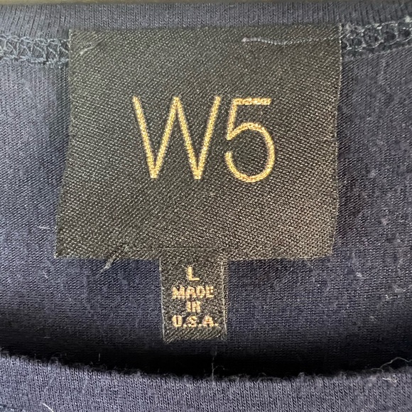 W5 Navy Embroidered Short Sleeve Top - Picture 3 of 4
